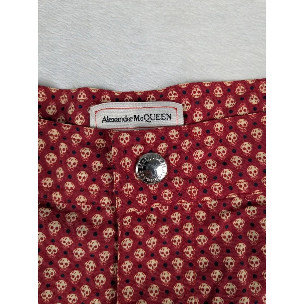 NWOT Alexander McQueen Skull Print‎ Swim Trunks Mens L Red Made in Italy Shorts